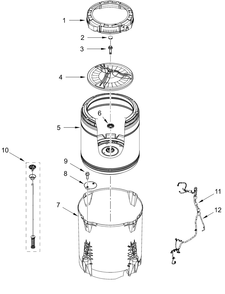 Basket And Tub Parts Diagram and Parts List for ZWW5310RB0  Whirlpool Washer