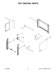 Top Venting Parts 1 Diagram and Parts List for WOC75EC7HS20  Whirlpool Microwave Oven Combo
