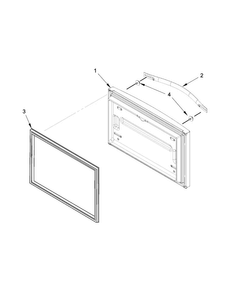 Freezer Door Parts Diagram and Parts List for WRF532SMBB00  Whirlpool Refrigerator