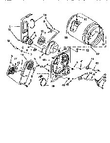 Bulkhead Diagram and Parts List for LER5636EZ01  Whirlpool Dryer