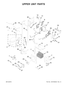 Upper Unit Parts Diagram and Parts List for KBFN402ESS00  KitchenAid Refrigerator