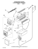 ICEMAKER PARTS Diagram and Parts List for GB9FHDXWB04  Whirlpool Refrigerator