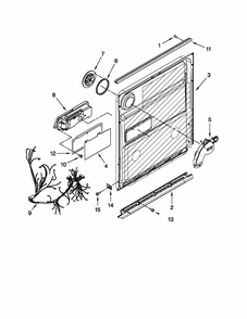Inner Door Parts Diagram and Parts List for 66513252K110  Kenmore Dishwasher