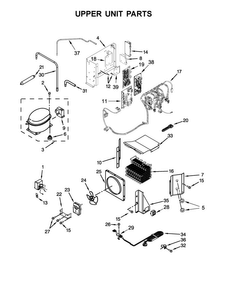 Upper Unit Parts Diagram and Parts List for KBSD612ESS01  KitchenAid Refrigerator