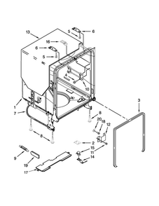 Tub And Frame Parts Diagram and Parts List for WDF530PLYM7  Whirlpool Dishwasher