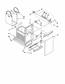 Container Parts Diagram and Parts List for 66514724111  Kenmore Trash Compactor