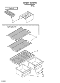 SHELF PARTS, OPTIONAL PARTS Diagram and Parts List for IKT141301  Inglis Refrigerator