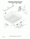 UPPER RACK AND TRACK PARTS Diagram and Parts List for KUDL40CVBL4  KitchenAid Dishwasher
