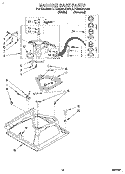 MACHINE BASE Diagram and Parts List for LTG6234AN0  Whirlpool Washer Dryer Combo