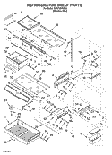 REFRIGERATOR SHELF PARTS Diagram and Parts List for KBRP36FKS02  KitchenAid Refrigerator