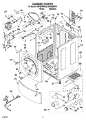 CABINET PARTS Diagram and Parts List for KEHS02RWH0  KitchenAid Dryer