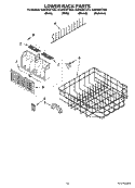 LOWER RACK PARTS, OPTIONAL PARTS (NOT INCLUDED) Diagram and Parts List for GU2455XTST3  Whirlpool Dishwasher