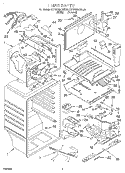 LINER Diagram and Parts List for KTRS19MDWH03  KitchenAid Refrigerator