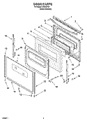 DOOR PARTS Diagram and Parts List for IES366RS1  Inglis Range