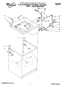 TOP AND CABINET, LIT/OPTIONAL Diagram and Parts List for 8LSP8245AN1  Whirlpool Washer
