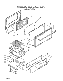 OVEN DOOR AND BROILER Diagram and Parts List for SF302BSRW6  Whirlpool Range