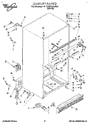 CABINET Diagram and Parts List for ET18SKRAW00  Whirlpool Refrigerator