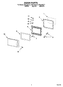 DOOR PARTS Diagram and Parts List for MH9180XLT1  Whirlpool Microwave