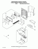 DISPENSER FRONT PARTS Diagram and Parts List for GI6FDRXXB03  Whirlpool Refrigerator