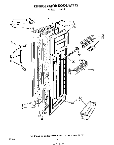 Refrigerator Door Diagram and Parts List for 8624*1B  Roper Refrigerator