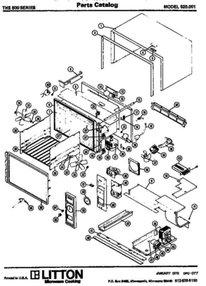 01 - Page 1 Diagram and Parts List for 520001  Whirlpool Microwave