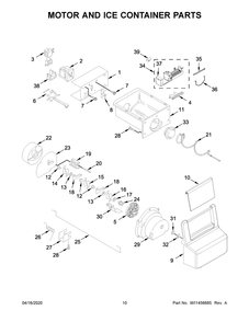 Motor And Ice Container Parts Diagram and Parts List for WRS311SDHM05  Whirlpool Refrigerator