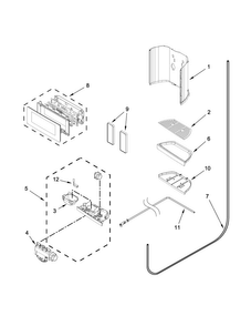 Dispenser Parts Diagram and Parts List for 7KSF26C6YY00  KitchenAid Refrigerator