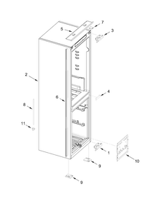 Part Location Diagram of W10642997 Whirlpool Foot (right hand)