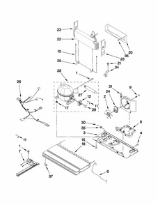 Unit Parts Diagram and Parts List for 59669952012  Kenmore Refrigerator