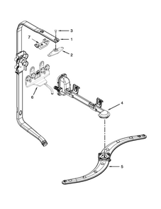 Upper Wash And Rinse Parts Diagram and Parts List for 66513692N410  Kenmore Dishwasher