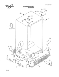Cabinet Diagram and Parts List for ED5THAXMS10  Whirlpool Refrigerator