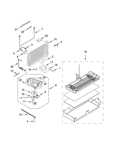 Lower Unit And Tube Parts Diagram and Parts List for KBFN502EBS00  KitchenAid Refrigerator