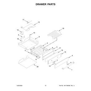Drawer Parts Diagram and Parts List for KSDB900ESS6  KitchenAid Range