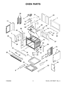 03 - Oven Parts Diagram and Parts List for KOEC530PBS01  Whirlpool Microwave Oven Combo