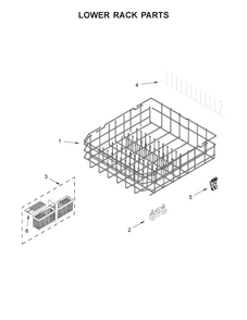 Lower Rack Parts Diagram and Parts List for KDFE204EBL4  KitchenAid Dishwasher