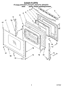 DOOR, OPTIONAL Diagram and Parts List for SF367LEKV1  Whirlpool Range