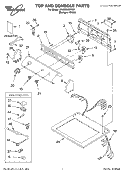 TOP AND CONSOLE PARTS Diagram and Parts List for 3RLER5437KQ1  Whirlpool Dryer
