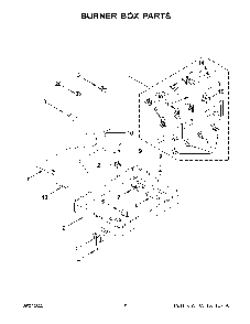 Burner Box Parts Diagram and Parts List for KCGD500GSS05  KitchenAid Cooktop