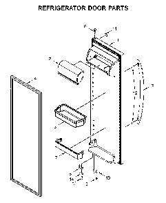 Refrigerator door parts Diagram and Parts List for WRS311SDHM04  Whirlpool Refrigerator