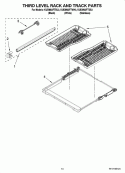 THIRD LEVEL RACK AND TRACK PARTS Diagram and Parts List for KUDM03FTBL3  KitchenAid Dishwasher