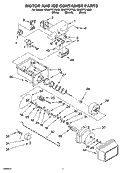 MOTOR AND ICE CONTAINER PARTS Diagram and Parts List for GD25FFCHT00  Whirlpool Refrigerator