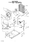 UNIT PARTS, OPTIONAL PARTS (NOT INCLUDED) Diagram and Parts List for GI15NDXTB1  Whirlpool Ice Maker