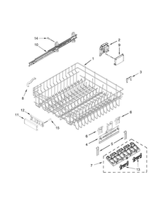 Upper Rack And Track Parts Diagram and Parts List for KDTE204EPA2  KitchenAid Dishwasher