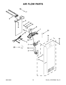 Air Flow Parts Diagram and Parts List for WRS588FIHV06  Whirlpool Refrigerator