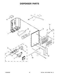 Dispenser Parts Diagram and Parts List for WRS970CIHZ01  Whirlpool Refrigerator
