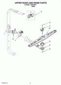 UPPER WASH AND RINSE PARTS Diagram and Parts List for TUD8700SQ1  Estate Dishwasher