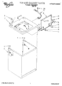 TOP AND CABINET, LIT/OPTIONAL Diagram and Parts List for LBR4132BW0  Whirlpool Washer