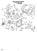 BULKHEAD PARTS Diagram and Parts List for LER4600PQ0  Whirlpool Dryer