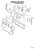 CONTROL PANEL PARTS Diagram and Parts List for RF111PXSQ2  Whirlpool Range