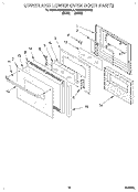 UPPER AND LOWER OVEN DOOR Diagram and Parts List for KEBS246BBL2  KitchenAid Wall Oven